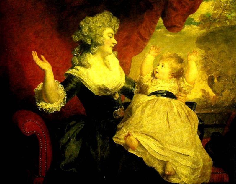 Sir Joshua Reynolds georgiana, duchess of devonshire with her daughter oil painting picture